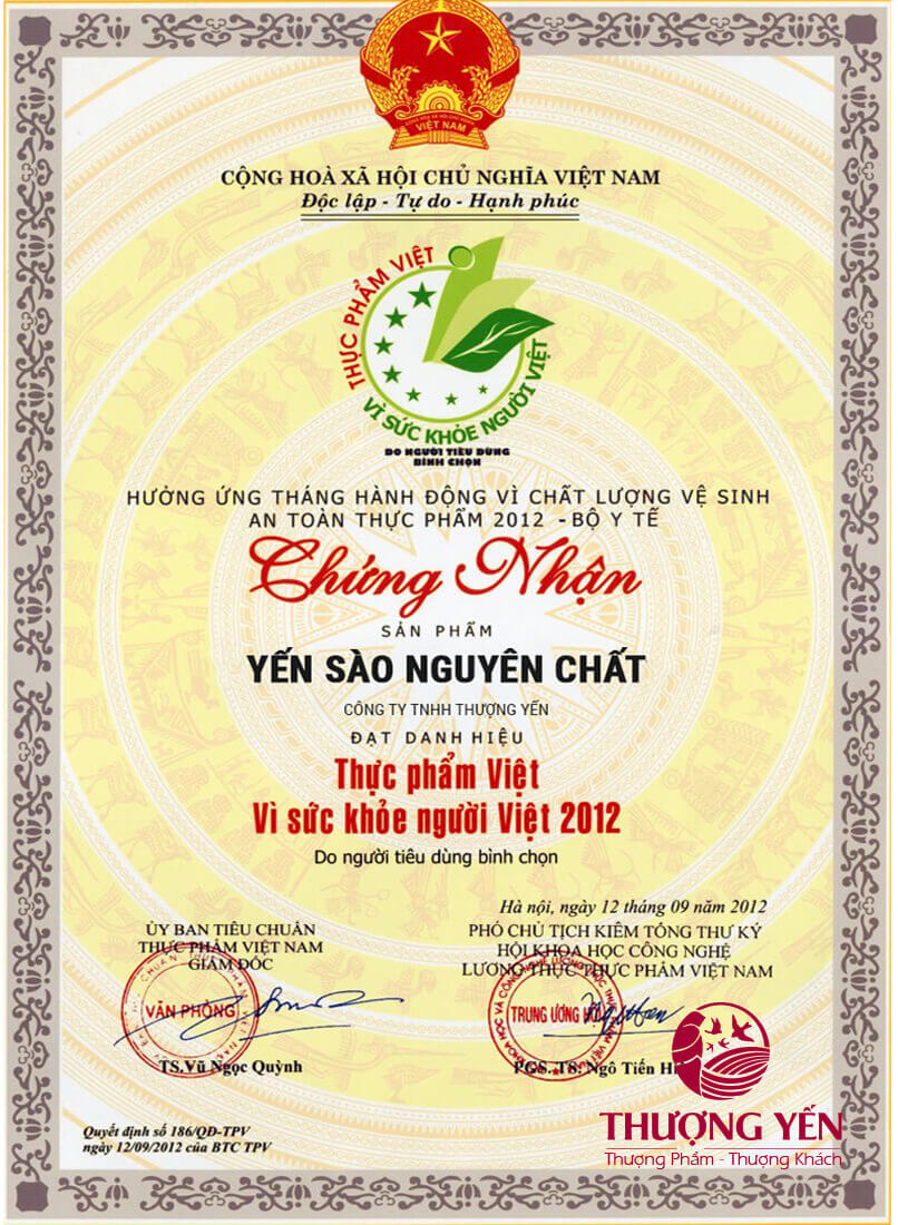 Giấy chứng nhận thực phẩm Việt